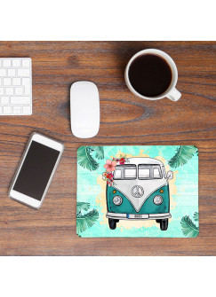 Mousepad mouse pad Mauspad türkiser Bulli Bus tropisch mint mit Name Wunschnamen Roadtrip mp58