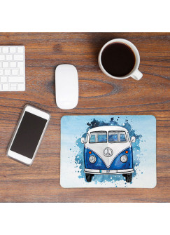 Mousepad mouse pad Mauspad blauer Bulli Bus mit Name Wunschnamen Roadtrip mp61