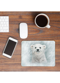 Mousepad mouse pad Mauspad mit Eisbär im Schneesturm Mausunterlage bedruckt für den Schreibtisch mouse pads Tier mp63