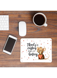 Mousepad mouse pad Mauspad mit Maus Mäuschen Herzbeere Spruch Thanks for existing... Mausunterlage bedruckt mouse pads Tier mp76