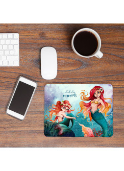 Mousepad mouse pad Mauspad Meerjungfrau Geschwister Spruch Let´s be Mermaids Mausunterlage bedruckt mouse pads mp83