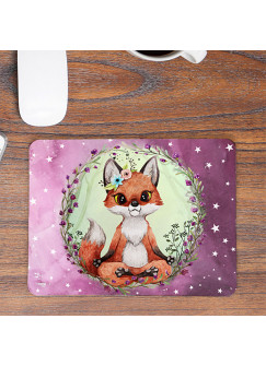 Mousepad mouse pad Mauspad Yoga Fuchs Füchschen Wald Sterne Mausunterlage bedruckt mouse pads mp84