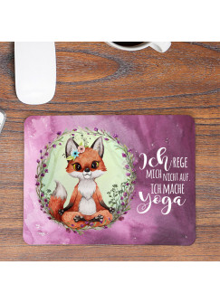 Mousepad mouse pad Mauspad Yoga Fuchs Füchschen Spruch Ich rege mich nicht auf ich mache Yoga Mausunterlage bedruckt mouse pads mp87