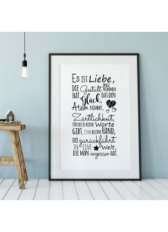 A3 Print Geburt Illustration Poster Plakat Druck mit Spruch Es ist Liebe... p83