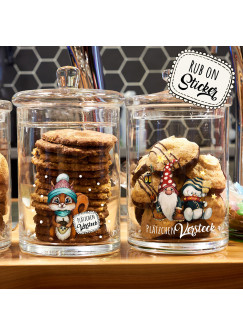 Rub ons RubOn Rubons Sticker Weihnachten Weihnachtssticker Weihnachtsmotive Eierlikör Keksglas Eule Elch A5 rb02