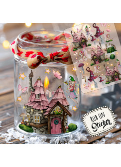 Rub ons RubOn Rubons Sticker Weihnachten Weihnachtssticker Elfenhäuschen Wichtelhaus Elfentür Fee fairy Elfe Wichtel A5 rb05 