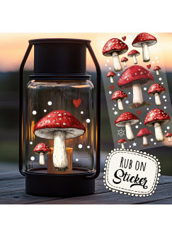 Rub ons RubOn Rubons Sticker Weihnachten Weihnachtssticker Weihnachtsmotive Tiere Fliegenpilze Fliegenpilz Pilze Elch DIN lang rb36
