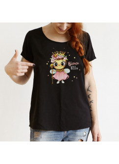 Shirt Damen Frauen Mädchen T-Shirt in schwarz für Imker Imkerinnen Biene Königin Bee Spruch Bienen Bossin Mama Tochter Freundin Geschenk 100% Baumwolle verschiedene Größen s16