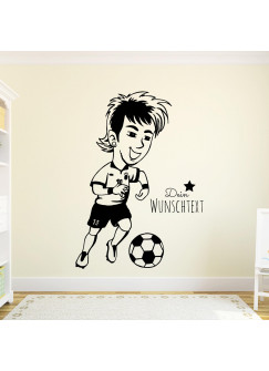 Wandtattoo Fussball Fussballspieler Neymar mit Wunschtext M1965