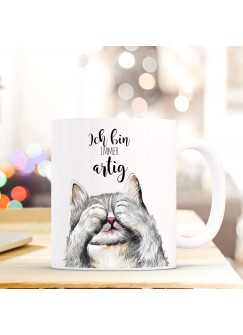 Tasse Katze mit Spruch Ich bin immer artig.. ts407