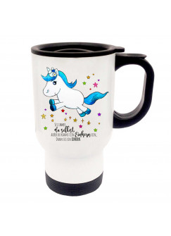 Thermobecher Einhorn mit Sternen und Spruch Sei immer du selbst... Einhornthermobecher tb052