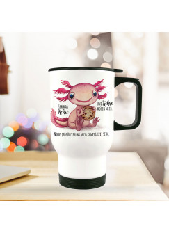 Thermobecher Isolierbecher Axolotl Spruch Ich mag Kekse und Kekse mögen mich Kaffeebecher Geschenk tb228