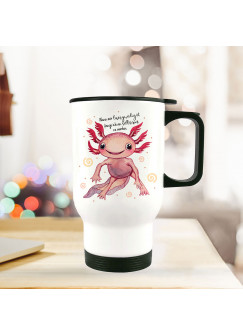 Thermobecher Isolierbecher Axolotl Spruch Wenn mir langweilig ist,... Kaffeebecher Geschenk tb229