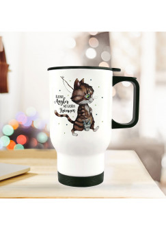 Thermobecher Isolierbecher Kater Katze Kätzchen Angelkatze Angel Spruch Kleiner Angler Kaffeebecher Geschenk tb244