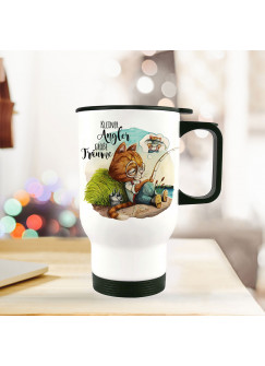 Thermobecher Isolierbecher Kater Katze Kätzchen Angelkater Angel Spruch Kleiner Angler Kaffeebecher Geschenk tb247