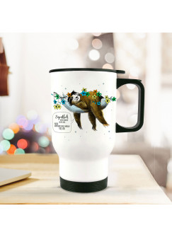Thermobecher Thermotasse Thermosflasche Becher Tasse Kaffeebecher Faultier mit Spruch Eigentlich hatte ich heute so viel vor thermo cup thermal mug cup mug sloth with quote saying actually i planned so much for today tb069.jpg