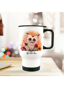 Thermobecher Thermotasse Thermosflasche Kaffeebecher Becher Tasse Schweinchen mit Spruch Glücksbecher thermo cup piggy piglet with quote saying happiness mug tb082.jpg