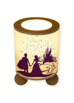 Tischlampe Prinz und Prinzessin vor Märchenschloss mit Sterne tl014