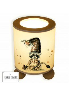 Tischlampe Waschbär im Giraffenkostüm tl048