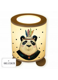 Tischlampe Panda Papa Indianer Boho mit Punkten tl049