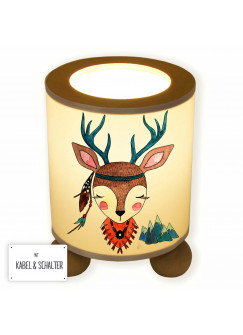 Tischlampe Reh Hirsch Mädchen Hirschmädchen Indianer Boho tl051