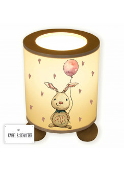Tischlampe Hase Häschen mit Luftballon und Herzen tl068