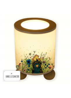 Tischlampe Elfenwiese Lampe mit Elfe Fee und Punkten blau & orange tl077