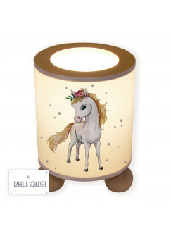 Tischlampe Lampe mit Pferd Pferdchen und Punkte Nachttischlampe Kinderlampe Schlummerlampe mit Schalter tl079