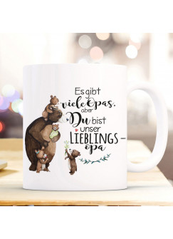 Tasse Becher mit Spruch unser Lieblingsopa & Bär Opa Opabär Bärenkinder Enkel Kinder Motiv Kaffeebecher Geschenk ts1088