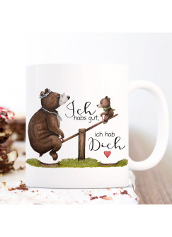 Tasse Becher mit Spruch Ich habs gut ich hab Dich & Bär Oma Omabär Bärenkinder Enkel Kinder Motiv Kaffeebecher Geschenk ts1092