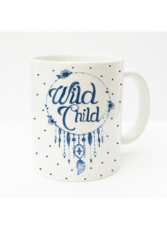 Tasse Wild Child mit Blumen und Punkten ts151