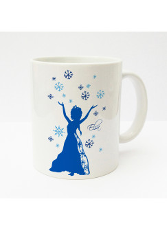 Tasse Becher Kaffeetasse Kaffeebecher Kindertasse Kinderbecher Schneeflocken Schneekristalle und Schneekönigin mit Wunschnamen in blau cup mug kids cup kids mug coffee cup coffee mug snowflakes snow crystals and snow queen with desired name in blue ts167