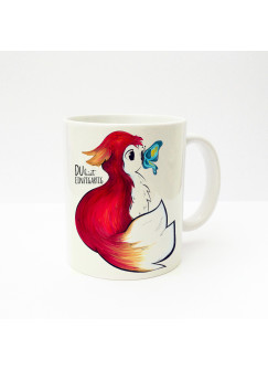 Tasse Fuchs mit Schmetterling und Spruch "Du bist einzigartig" Cup fox with butterfly and saying "you are unique" ts220