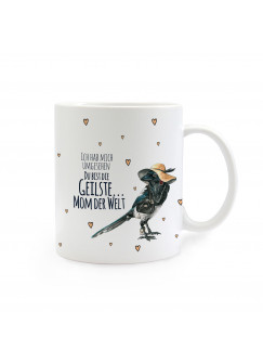 Tasse Elster mit Spruch Ich hab mich umgesehen... cup magpie with saying I looked around... ts262