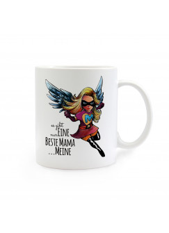 Tasse Muttertag mit Superheld und Spruch Es gibt nur eine beste Mama...meine cup mother's day with superhero and saying there is only one best mama ... mine ts269
