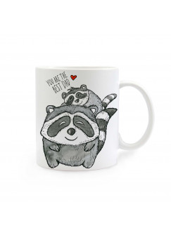 Tasse Waschbären mit Herz und Spruch you are the best dad cup racoons with heart and saying you are the best dad ts274