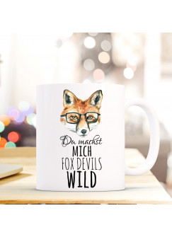 Tasse Fuchs mit Brille und Spruch du machst mich fox devils wild cup fox with glasses saying you make me fox devils wild ts299