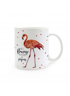 Tasse Flamingo mit Punkten und Spruch be a flamingo... ts304
