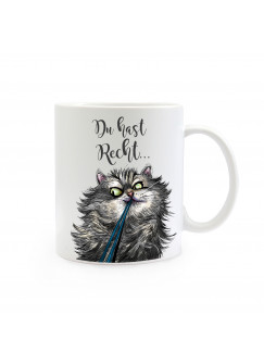 Tasse Becher Kaffeetasse Kaffeebecher Kindertasse Kinderbecher Katze Kater mit Spruch Zitat Du hast Recht.. cup mug children cup children mug coffee cup coffee mug cat with saying quote you're right… ts385