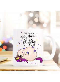 Tasse Einhorn mit Spruch Ich bin nicht dick ich bin fluffig ts402