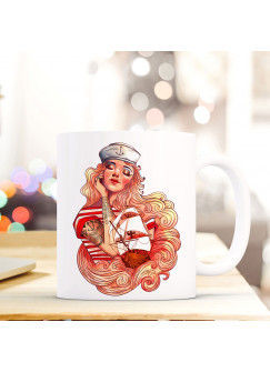 Tasse Becher Kaffeetasse Kaffeebecher Maritim mit Seemannsbraut und Segelschiff Cup mug coffee cup coffee mug maritime with seaman's bride and sailing ship ts439_H.jpg