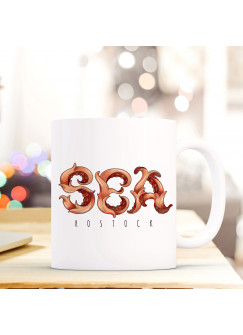 Tasse Becher Kaffeetasse Kaffeebecher Maritim mit Tintenfisch Tentakeln und Spruch Sea Rostock Cup mug coffee cup maritime with squid tentacle and quote saying sea rostock ts450_H.jpg