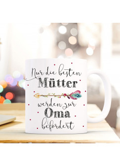 Tasse Becher mit Spruch Kaffeebecher Geschenk für Oma Spruchbecher Nur die besten Mütter... ts612