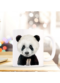 Tasse Becher mit Panda Geschenk mit Tiermotiv Kaffeetasse Pandatasse Kaffeebecher ts747