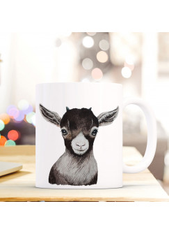 Tasse Becher mit Zicklein Geschenk mit Tiermotiv Kaffeetasse Zickleintasse Kaffeebecher ts754