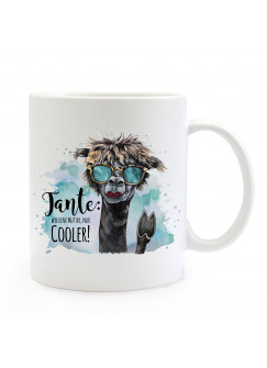 Tasse Becher Lama & Spruch Tante wie Mutter nur cooler Kaffeebecher Geschenk Spruchbecher ts870