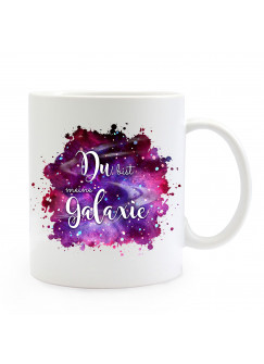 Tasse Becher Motiv mit Spruch Du bist meine Galaxie Kaffeebecher Geschenk Spruchbecher ts900