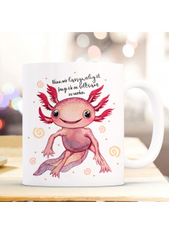 Tasse Becher Motiv Axolotl Spruch Wenn mir langweilig ist,... Kaffeebecher Geschenk Spruchbecher ts948