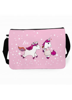 Schultertasche Einhorn Schultasche Tasche Einhörner Sterne mit Wunschnamen tsu19