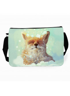 Schultertasche Umhängetasche Schultasche Tasche mit Fuchs im Schnee tsu32